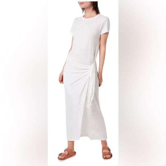 Polo Ralph Lauren t-shirt linen tie up wrap maxi dress, L - Picture 1 of 8